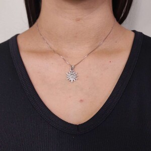 Pingente Ouro Branco E Diamantes