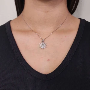 Pingente Ouro Branco E Diamantes
