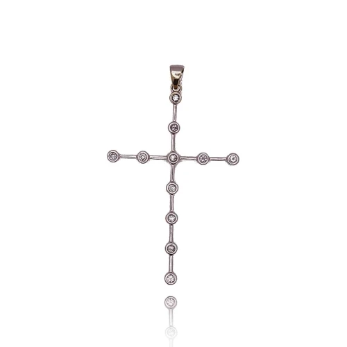 Pingente Ouro Branco E Diamantes