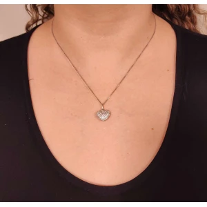 Pingente Ouro Branco E Diamantes