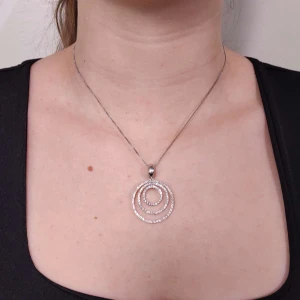 Pingente Ouro Branco E Diamantes