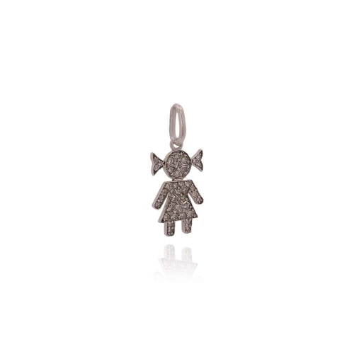 Pingente Ouro Branco E Diamantes