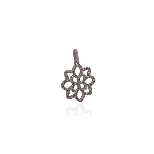 Pingente Ouro Branco E Diamantes