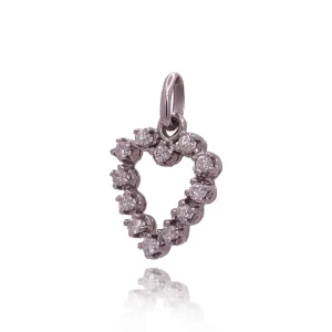 Pingente Ouro Branco E Diamantes