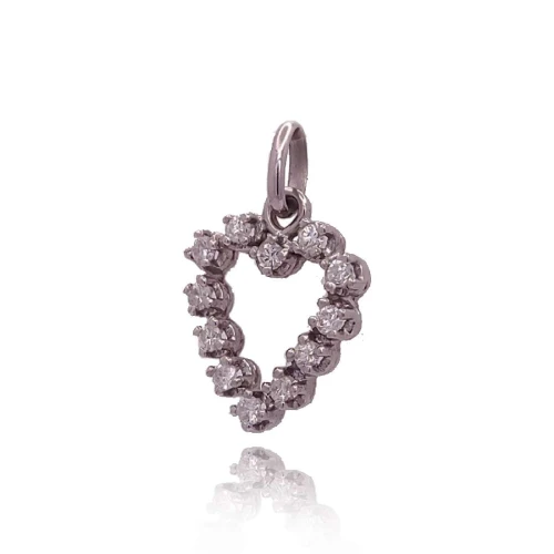 Pingente Ouro Branco E Diamantes