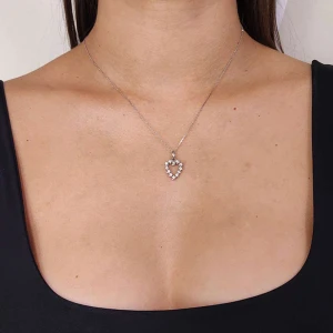 Pingente Ouro Branco E Diamantes