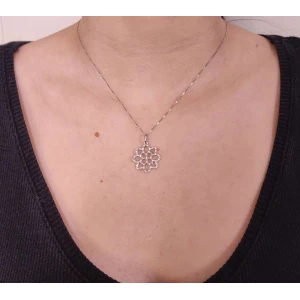 Pingente Ouro Branco E Diamantes