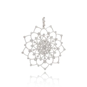 Pingente Ouro Branco E Diamantes