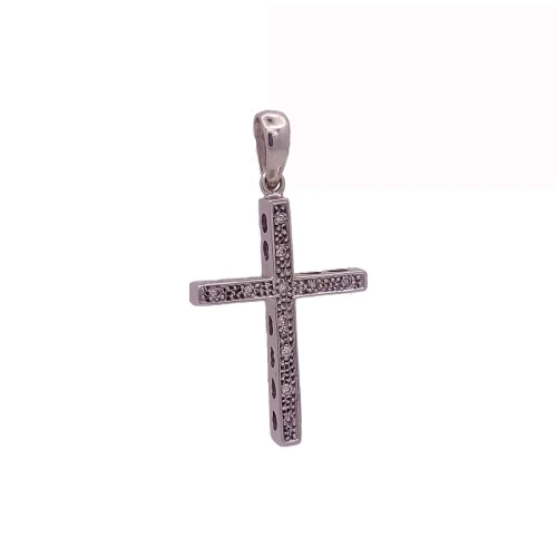 Pingente Ouro Branco E Diamantes