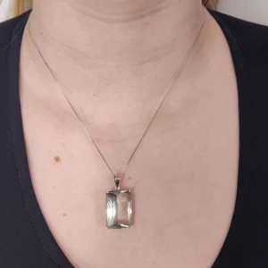 Pingente Ouro Branco E Praziolita Pingente Ouro Branco E Praziolita