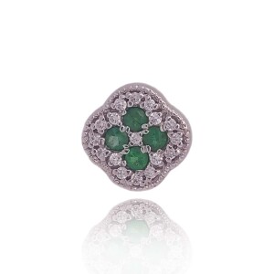 Pingente Ouro Branco, Esmerdaldas E Diamantes