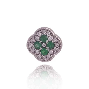 Pingente Ouro Branco, Esmerdaldas E Diamantes