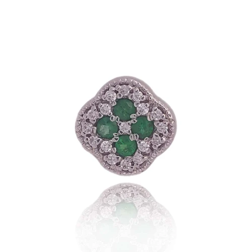 Pingente Ouro Branco, Esmerdaldas E Diamantes