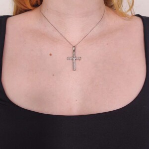 Pingente Ouro Branco e Diamantes