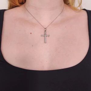 Pingente Ouro Branco e Diamantes