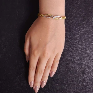 Pulseira Ouro 18K Duas Cores E Diamantes Pulseira Ouro 18K Duas Cores E Diamantes