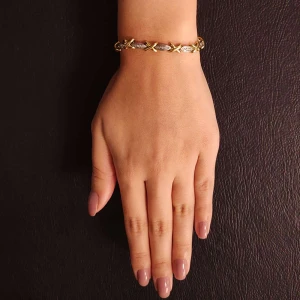Pulseira Ouro 18K Duas Cores E Diamantes
