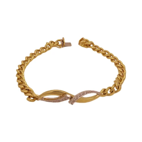 Pulseira Ouro 18K Duas Cores E Diamantes
