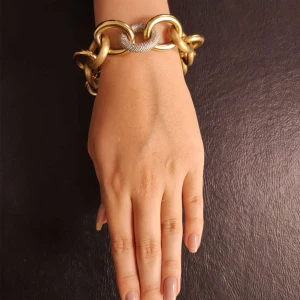 Pulseira Ouro 18K Duas Cores E Diamantes