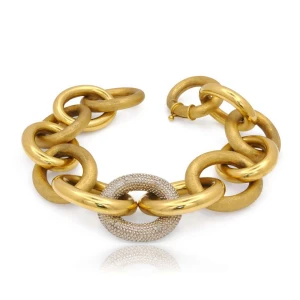 Pulseira Ouro 18K Duas Cores E Diamantes