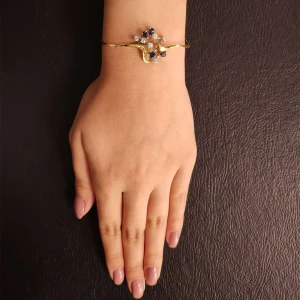 Pulseira Ouro 18K Duas Cores, Safiras e Diamantes