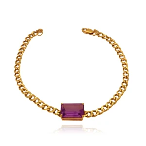 Pulseira Ouro 18K E Ametista