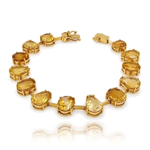 Pulseira Ouro 18K E Citrinos