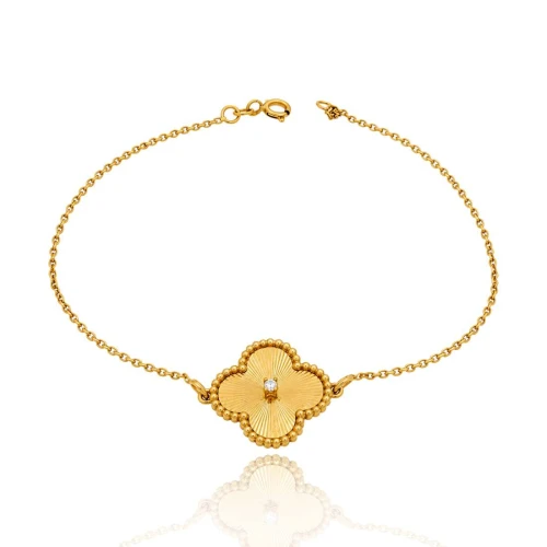 Pulseira Ouro 18K E Cristal