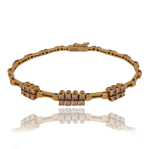 Pulseira Ouro 18K E Diamantes