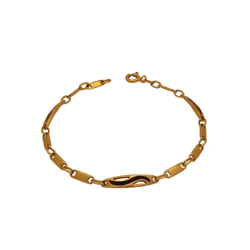 Pulseira Ouro 18K E Esmalte