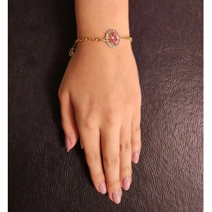 Pulseira Ouro 18K E Pedras Brasileiras