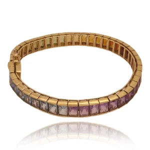 Pulseira Ouro 18K E Pedras Brasileiras