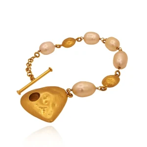 Pulseira Ouro 18K E Pérolas