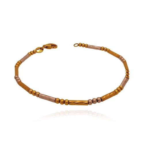 Pulseira Ouro 18K Em Duas Cores