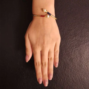 Pulseira Ouro 18K, Esmalte E Pérolas
