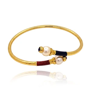 Pulseira Ouro 18K, Esmalte E Pérolas