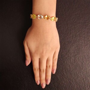Pulseira Ouro 18K, Pedras Brasileiras E Diamantes