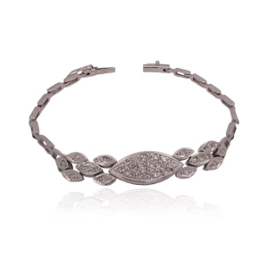 Pulseira Ouro Branco E Diamantes