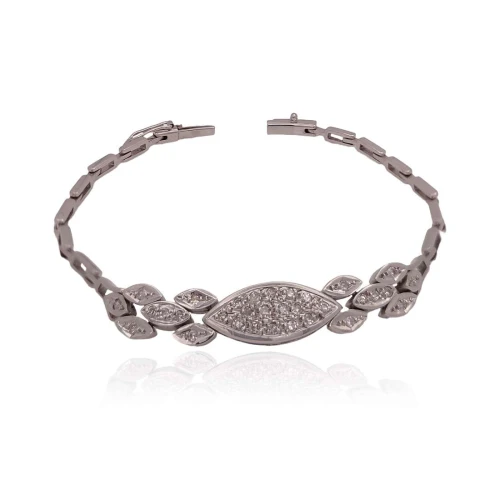 Pulseira Ouro Branco E Diamantes