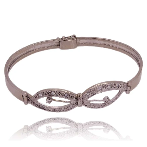 Pulseira Ouro Branco E Diamantes