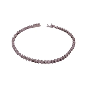 Pulseira Ouro Branco E Diamantes