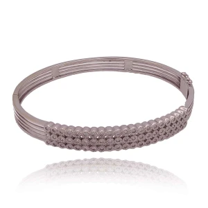 Pulseira Ouro Branco E Diamantes