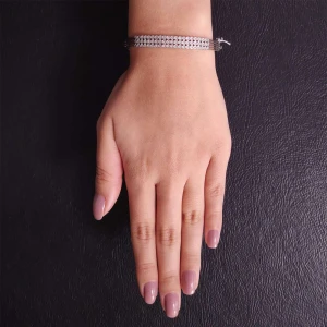 Pulseira Ouro Branco E Diamantes