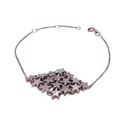 Pulseira Ouro Branco E Diamantes