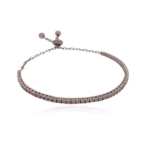 Pulseira Ouro Branco E Diamantes