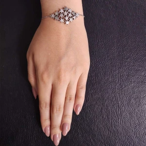 Pulseira Ouro Branco E Diamantes