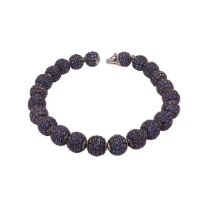 Pulseira Ouro Branco E Safiras Azuis Pulseira Ouro Branco E Safiras Azuis