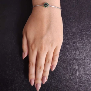 Pulseira Ouro Branco, Esmeraldas E Diamantes