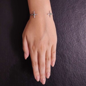 Pulseira Ouro Branco, Turmalinas E Diamantes 