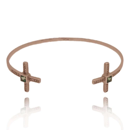 Pulseira Ouro Branco, Turmalinas E Diamantes 